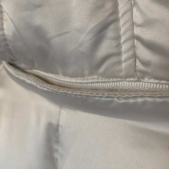 a.n.a. White Down Satin Hooded Jacket Women's Size Small - Picture 6 of 9